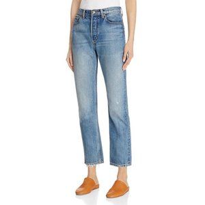 Vince Distressed Vintage Straight Leg Ankle Jeans